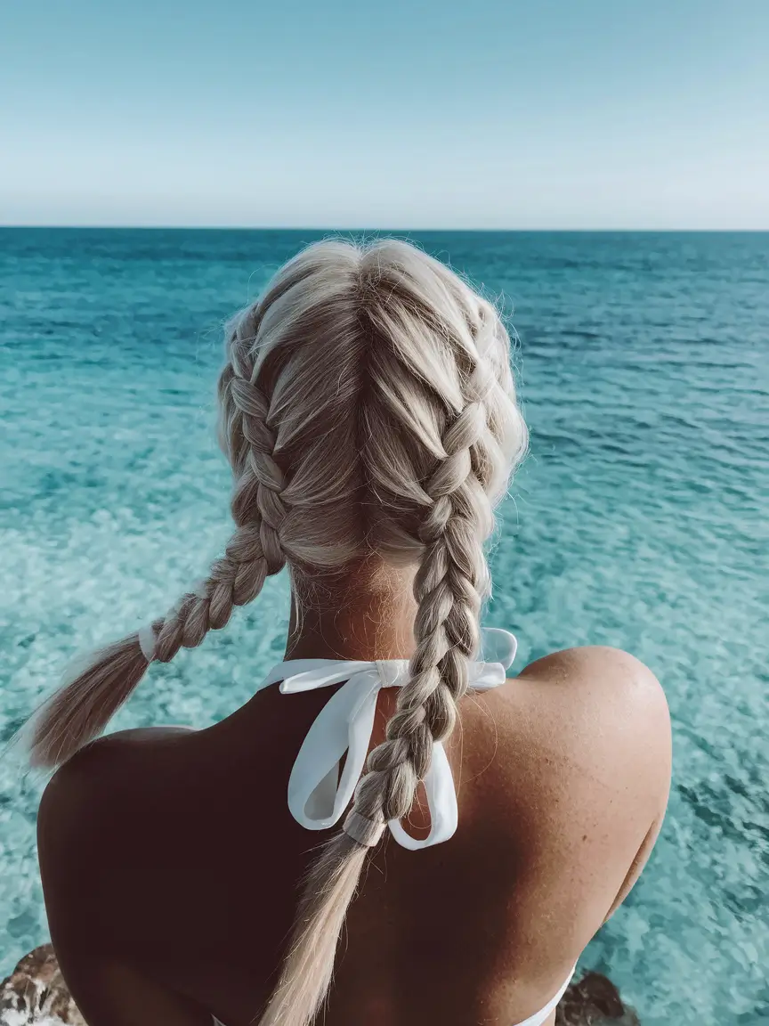 summer hairstyles for swimming Twisted Crown Bun for Yacht Days