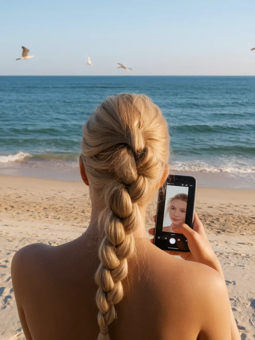 cute summer hairstyles for swimming Bubble Braid for Shoreline Moments