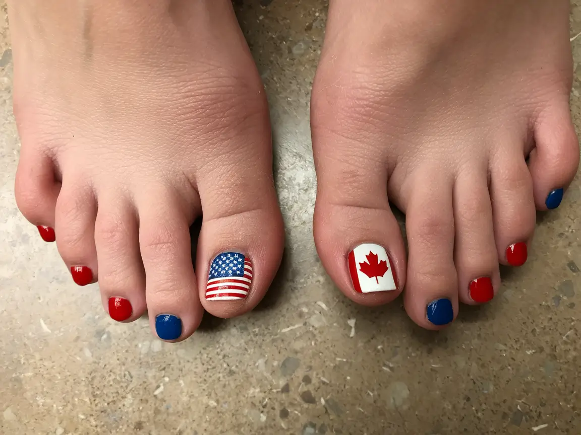 Toes That Shine in July 2025 USA and Canada Toes: A Celebration of Two Flags