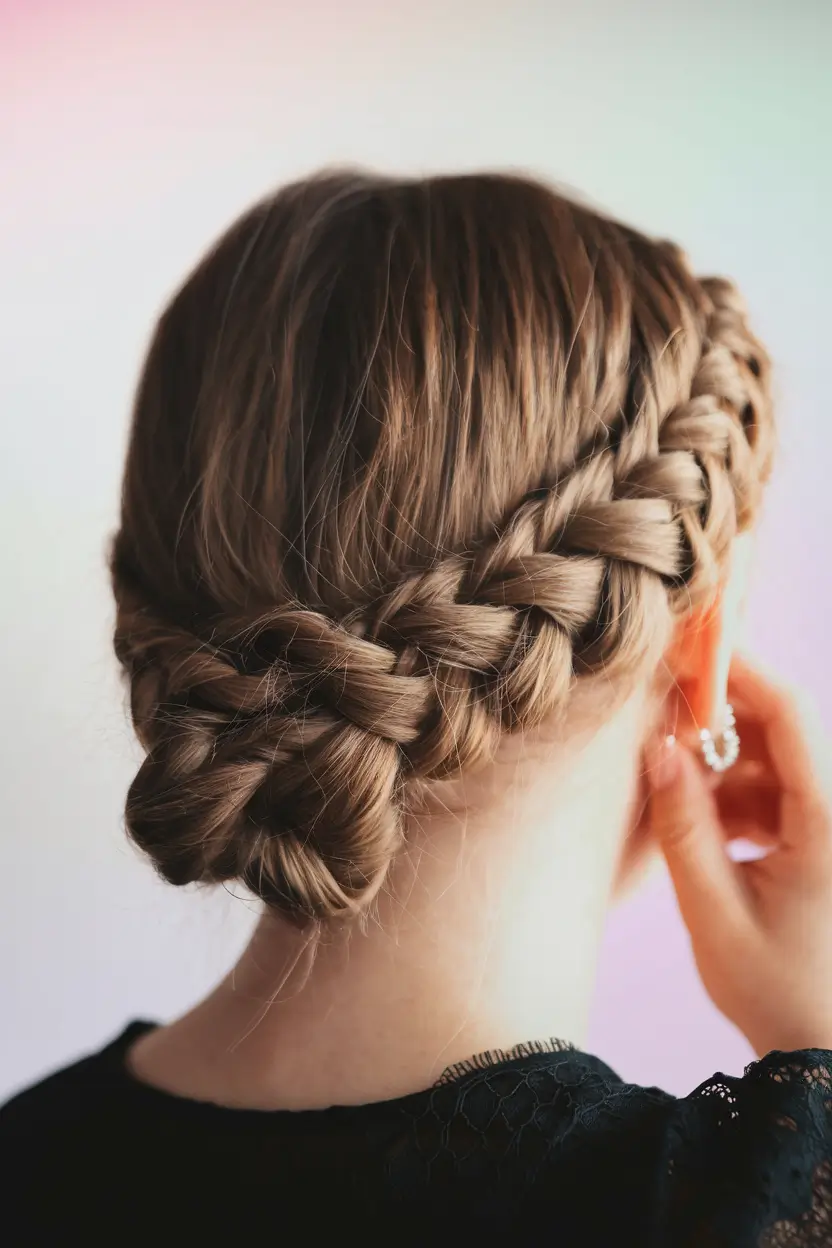 summer hairstyles for medium hair Relaxed Double Side Braid Bun