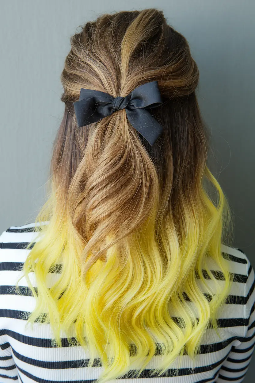 brunette balayage hair blonde summer colors ombre Caramel-to-Copper Ombre on Shoulder-Length Layers