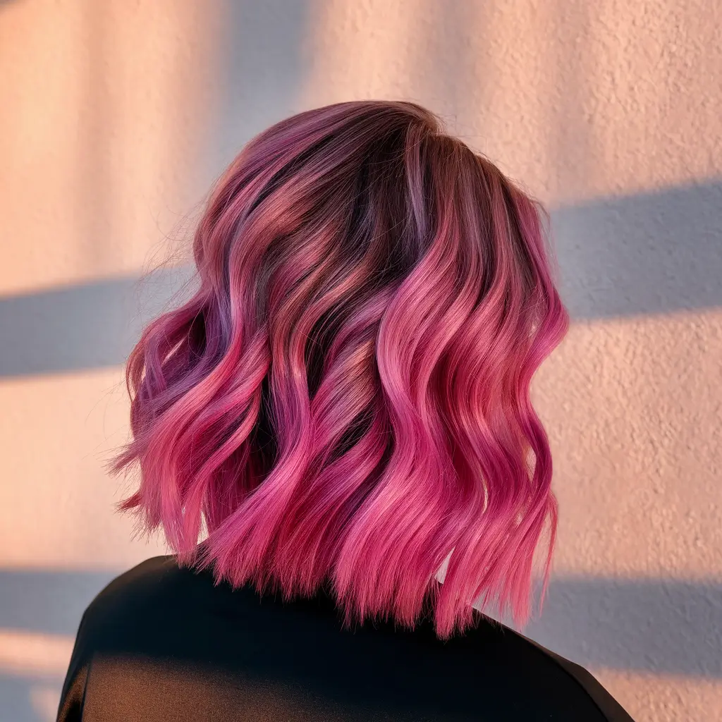 ombre hair two colors Two-Tone Chocolate and Dusty Pink