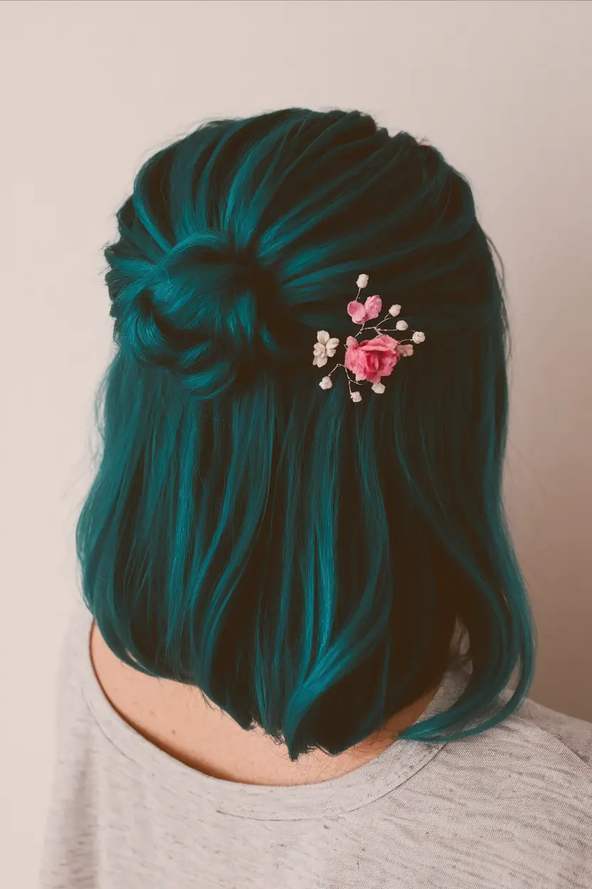 ombre hair colors for black hair Velvet Teal with Romantic Accents