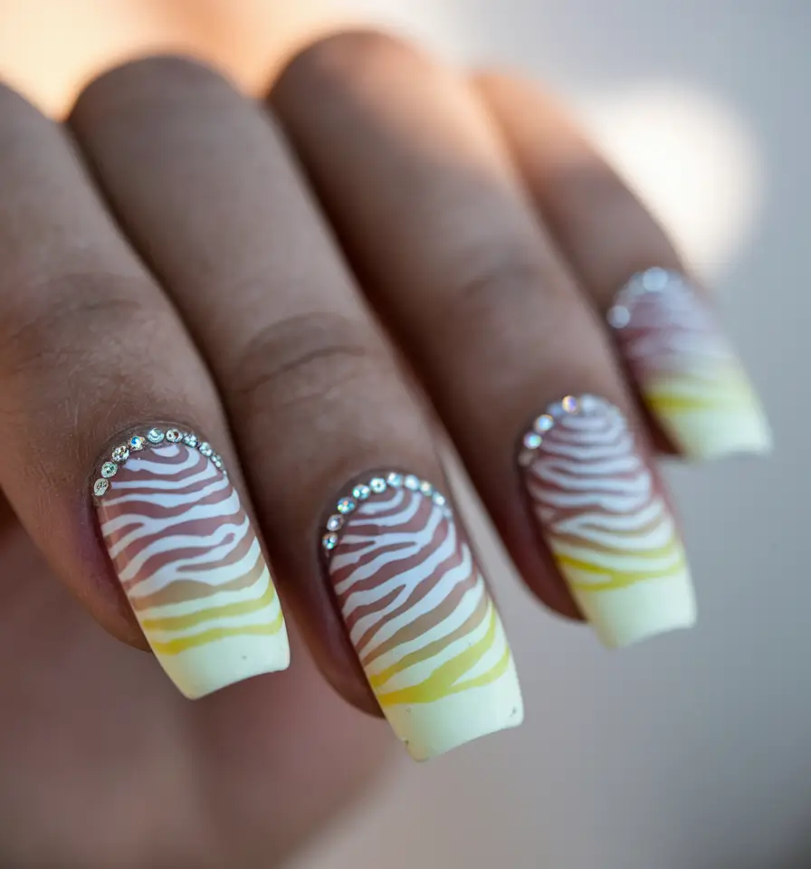 vacation nails summer beach Sunset Safari Tips