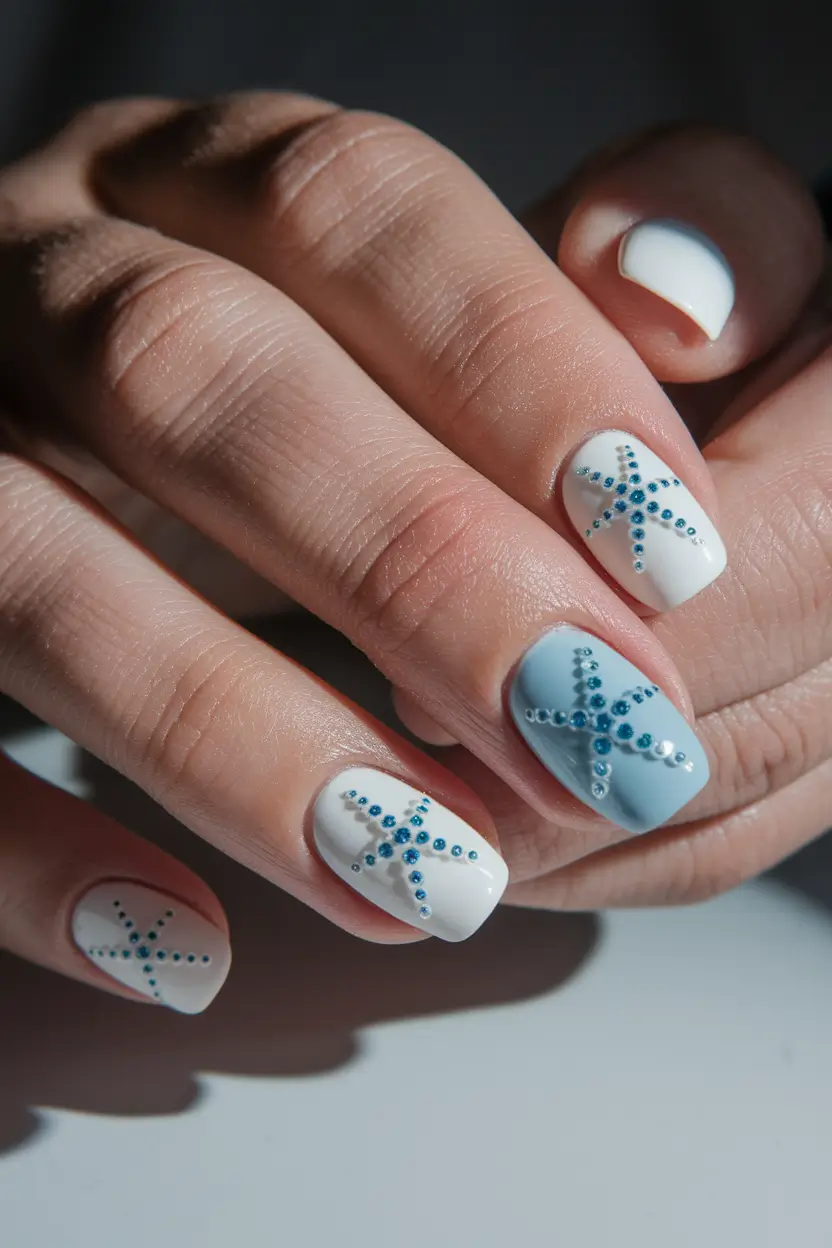 vacation nails summer short Seaside Starfish Charm