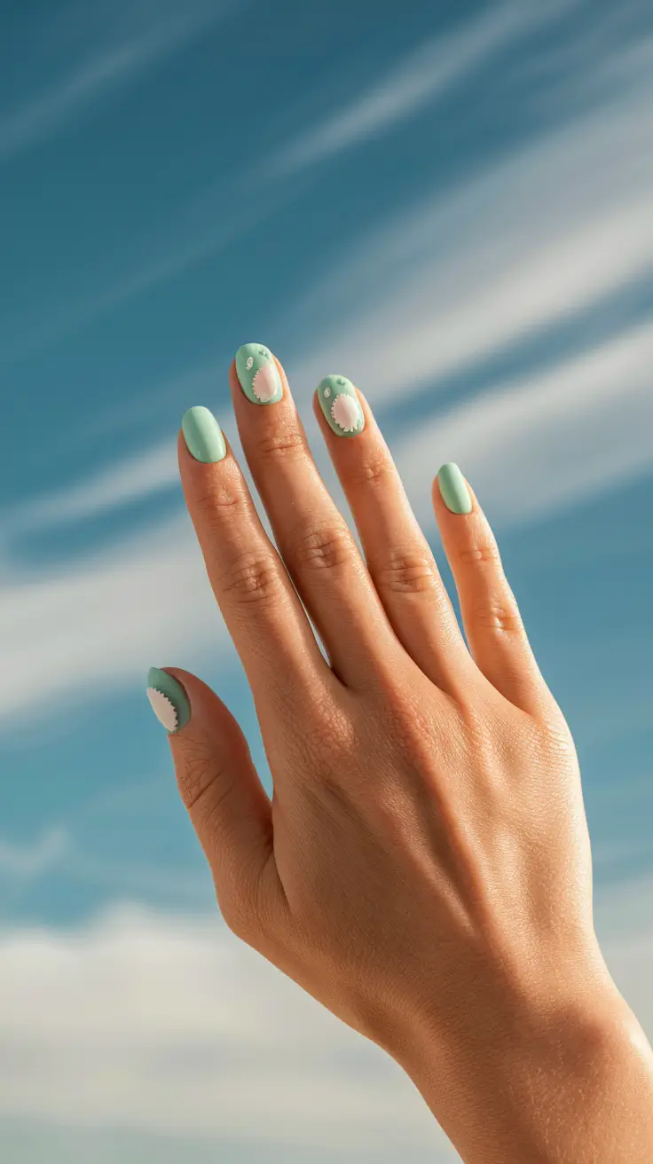vacation nails summer beach Starfish Delight in Ocean Blue
