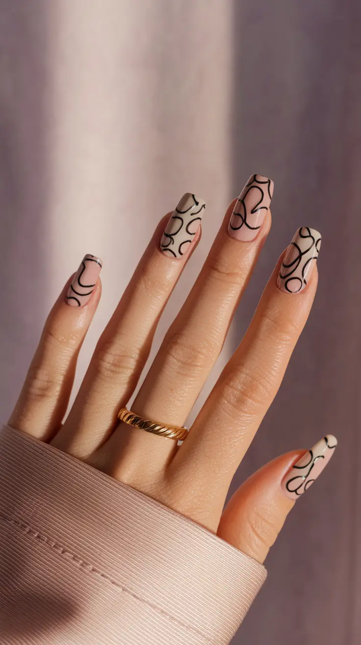 vacation nails summer simple+Minimal Swirls with a Twist