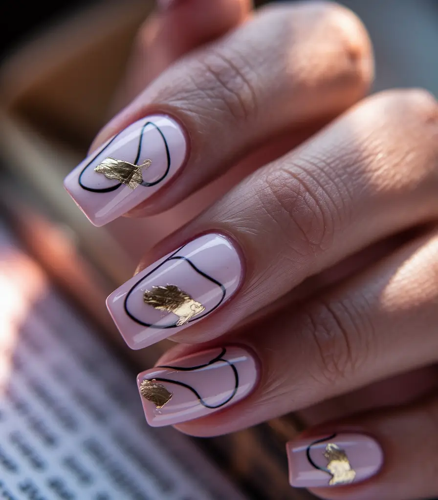 vacation nails summer 2025 Golden Breeze on Pastel Lilac