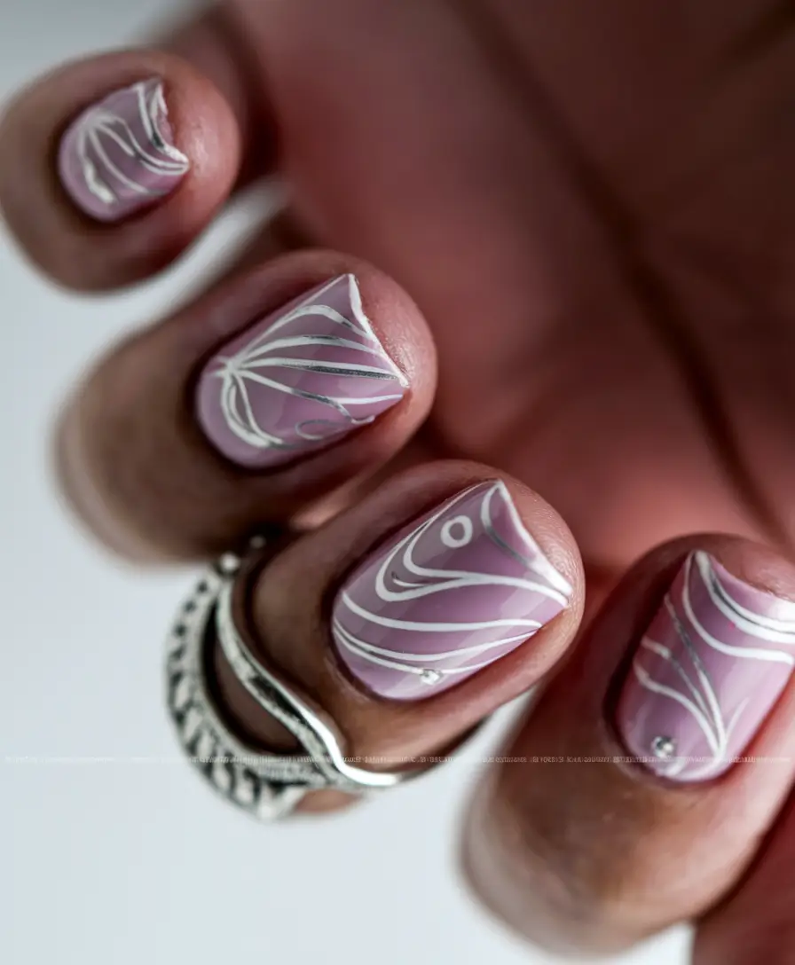vacation nails summer short Short Waves in Pink Shell