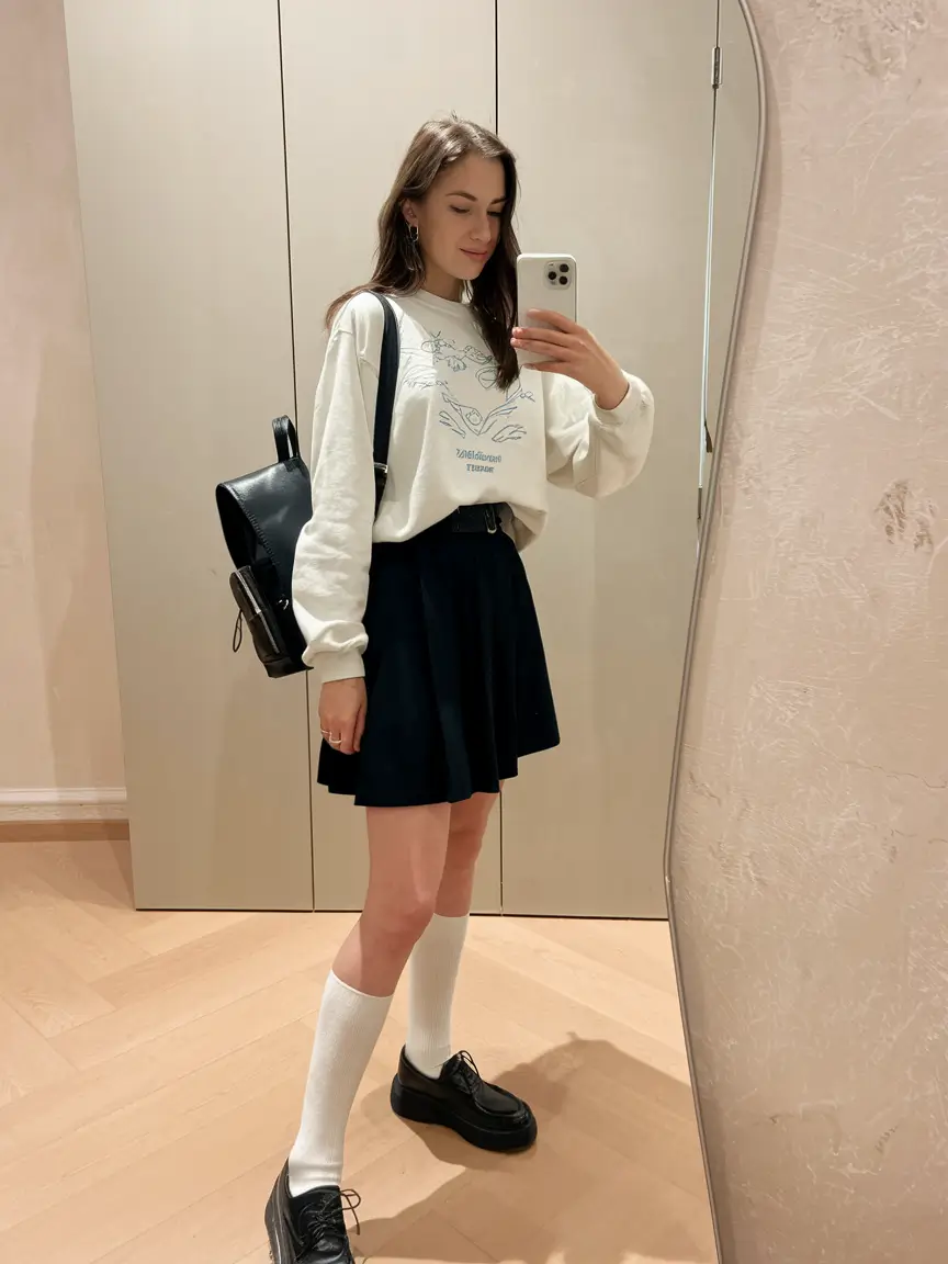 back to school outfits 2025 Cozy Prep School Aesthetic