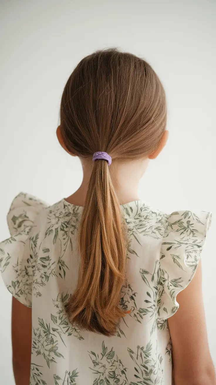 hairstyles-for-school-2025-low-ponytail-with-a-purple-twist