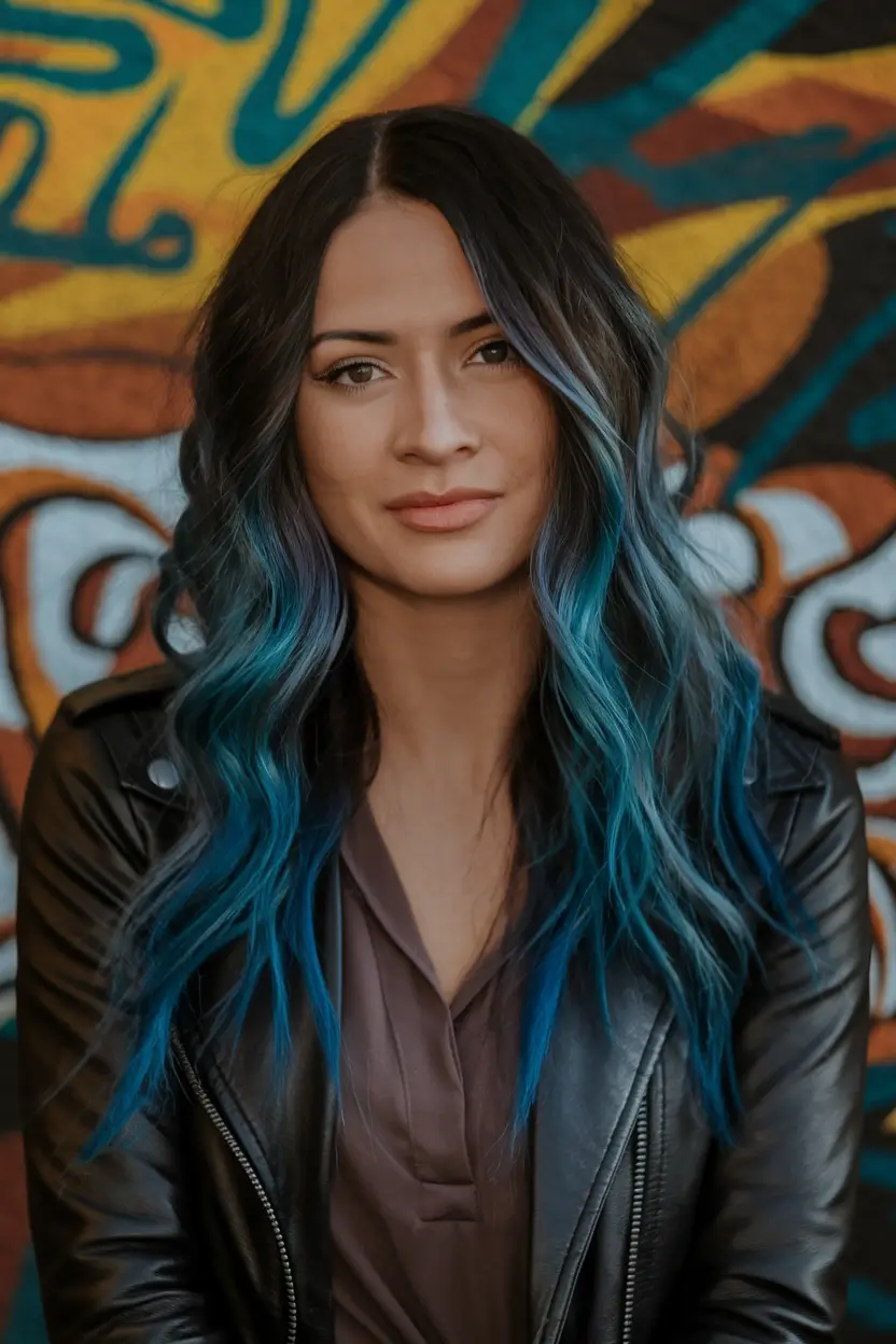 end-of-summer-hair-color-ideas-2025-Teal-Ocean-Waves