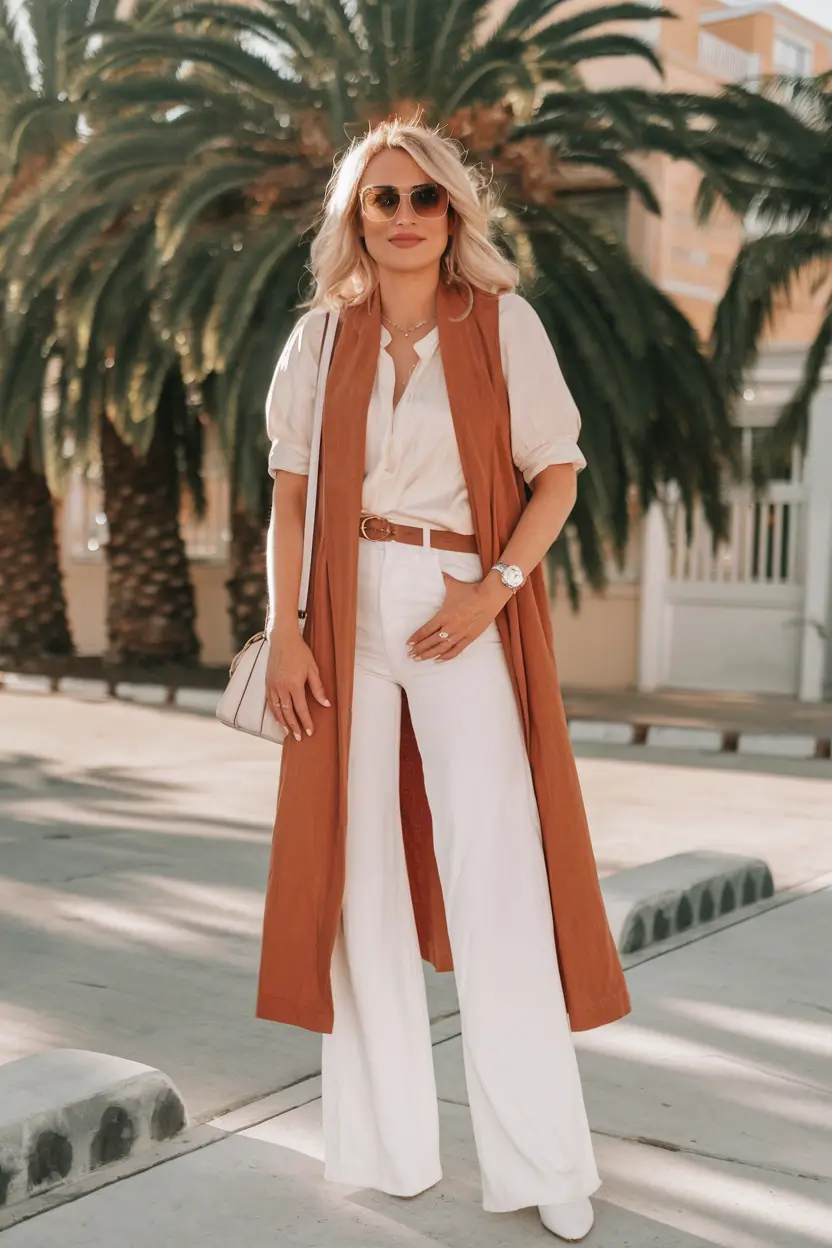end of summer outfits Modern Monochrome with a Statement Vest