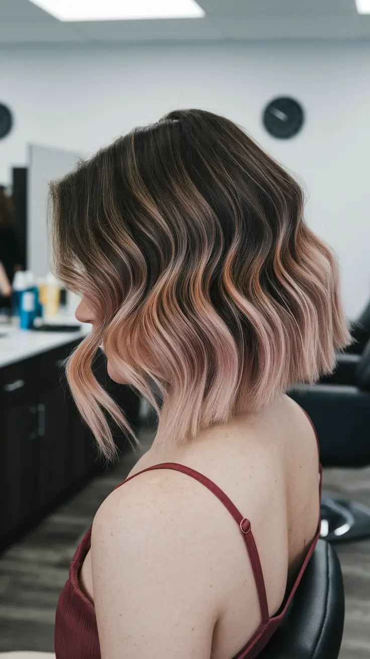 august hair color trends Rosé Peach Toned Ombré