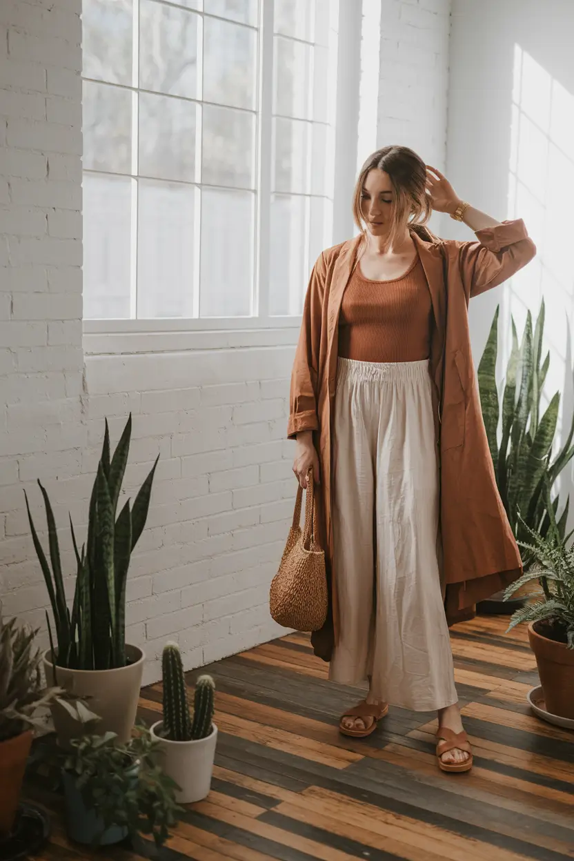 simple casual fall outfits Sunlit Earth Tones with an Easy Flow