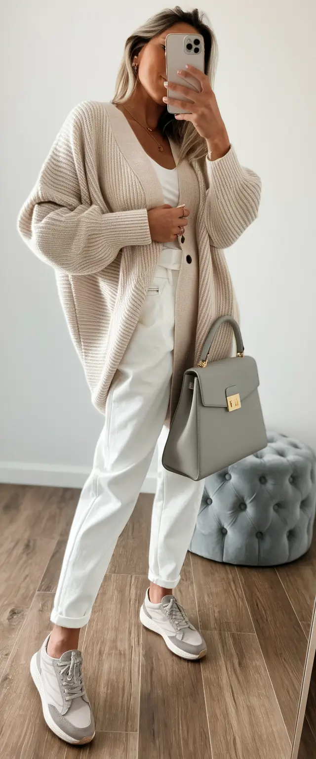 simple casual fall outfits Sporty Luxe Neutrals for Busy Days
