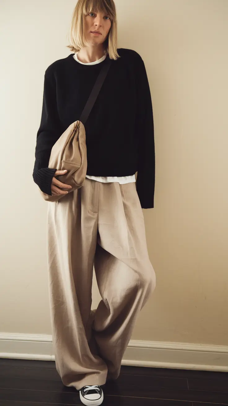 simple casual fall outfits Soft Contrast Black and Beige Done Right