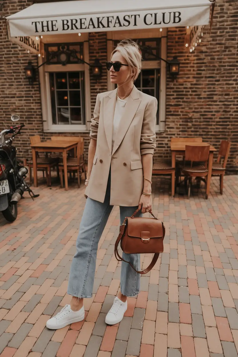 fall transition outfits Neutral Layers for Urban Brunch Days