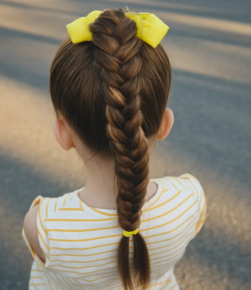 hairstyles-for-school-2025-yellow-bow-french-braid