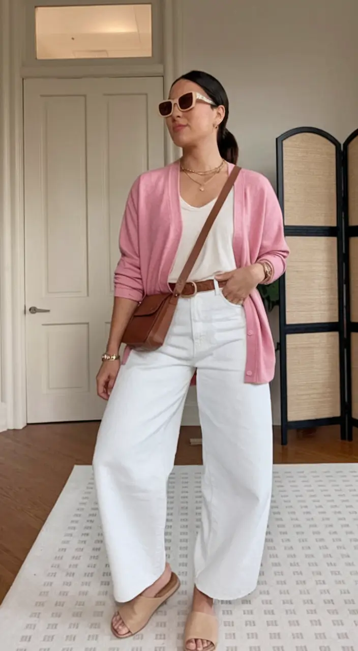 end of summer outfits Pretty in Pink Meets Classic White