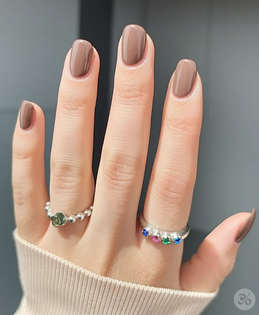 august nails color ideas Creamy Taupe Gloss for an Everyday Reset