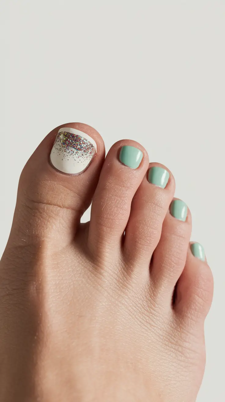 august toe nails Wild Neutrals with Pink Safari Accents