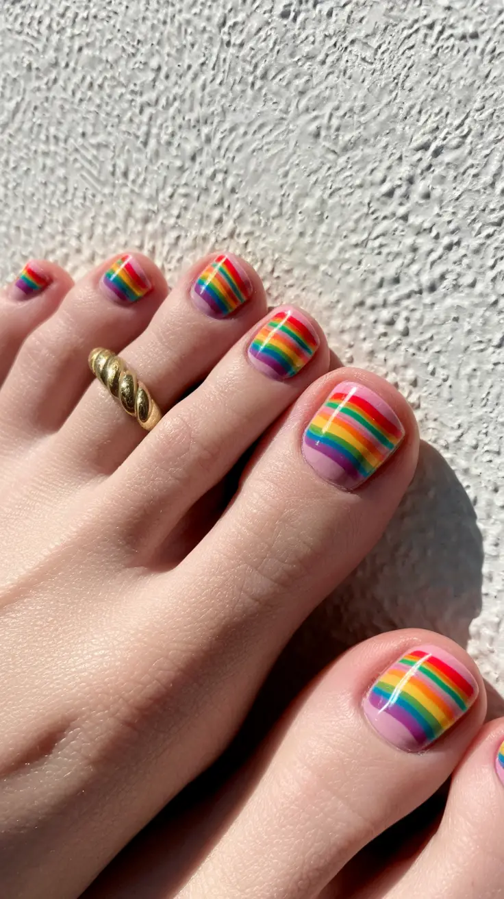 august toe nails Rose Blush and Sparkling Silver Duo
