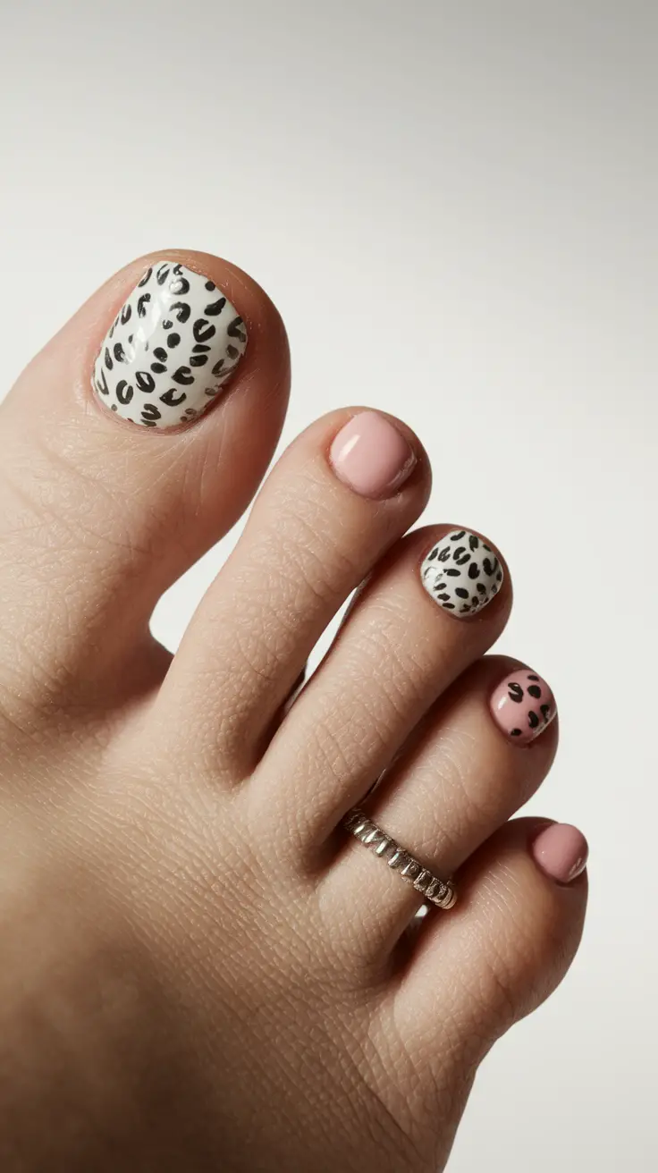 august toe nails Mint Green with Confetti Sparkle Accent