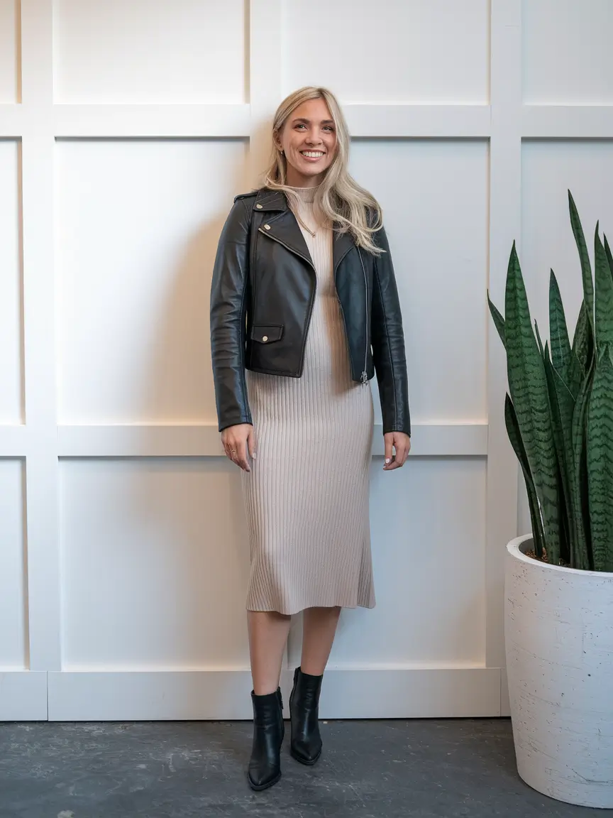 autumn outfits work Edgy Texture in a Minimalist Mood