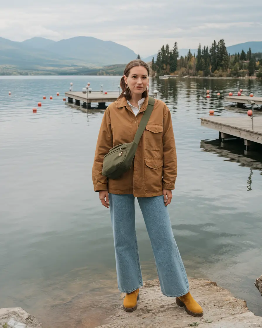 autumn active wear outfits Utilitarian Layers with Lakeside Charm