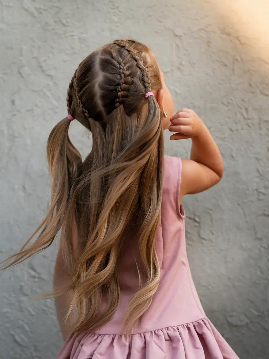 back to school hairstyles Soft Waves with a Subtle Pink Bow