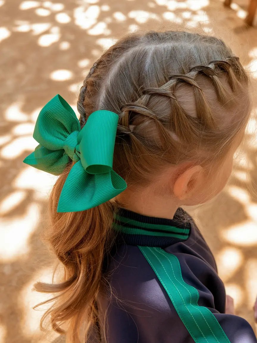 back to school hairstyles Low Braid with Sleek Edges
