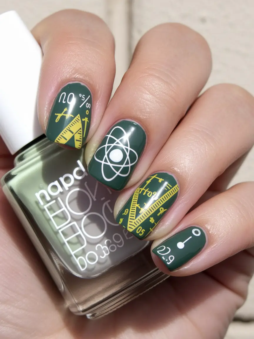 back to school nails Atomic Geometry Nails