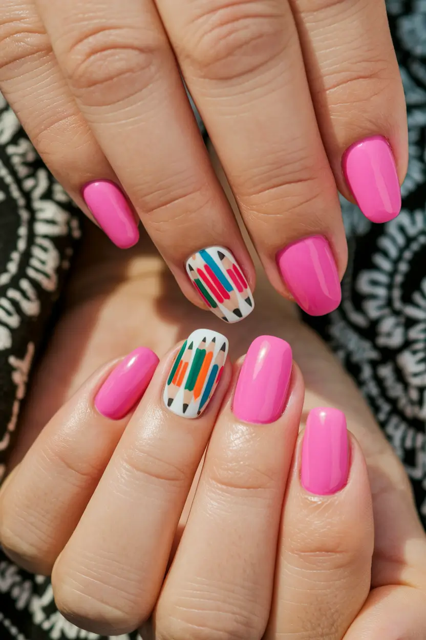 back to school nails+Pencil Tips That Pop