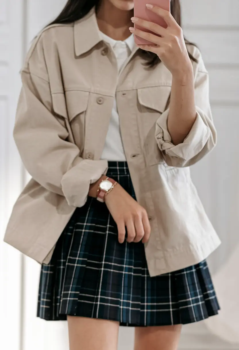 back to school outfits for teens 2025 Effortless Layers with a Preppy Base