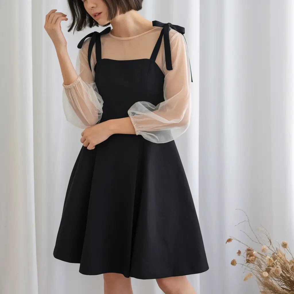back to school outfits for teens 2025 Statement Sleeves & Elevated Black