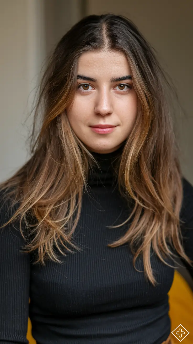 hair color trends Natural Brunette with Sunkissed Ends