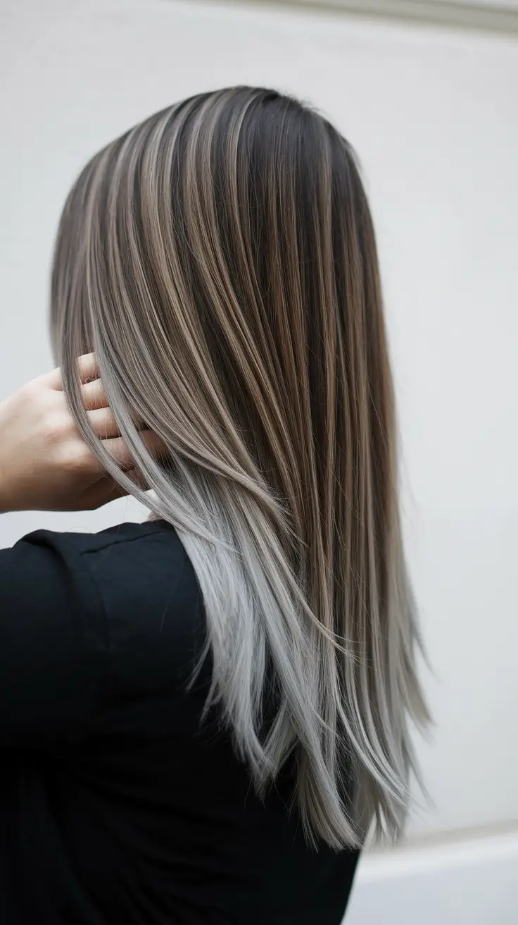 hair color trends Smoke-to-Silver Gradient Perfection