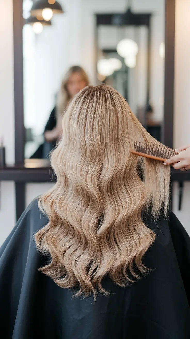 hair color trends Golden Butter Blonde with Sculpted Waves