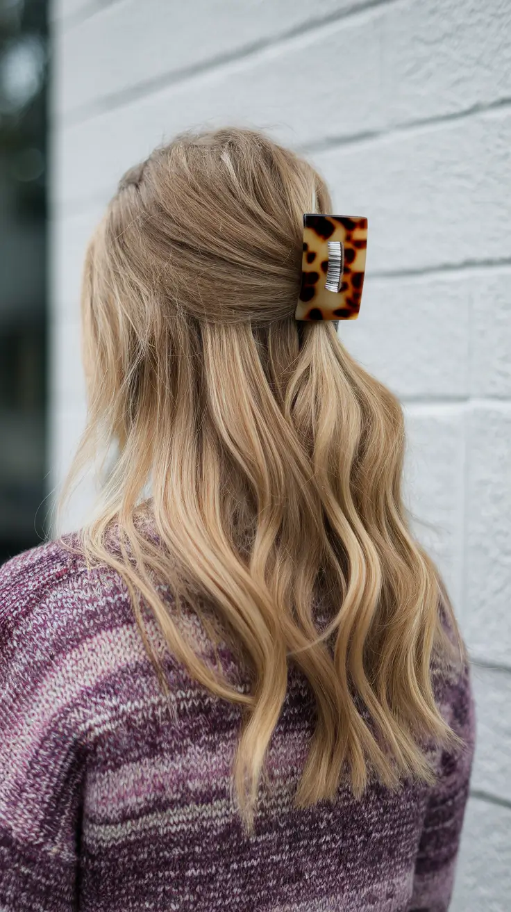 hair color trends Modern Honey Half-Up