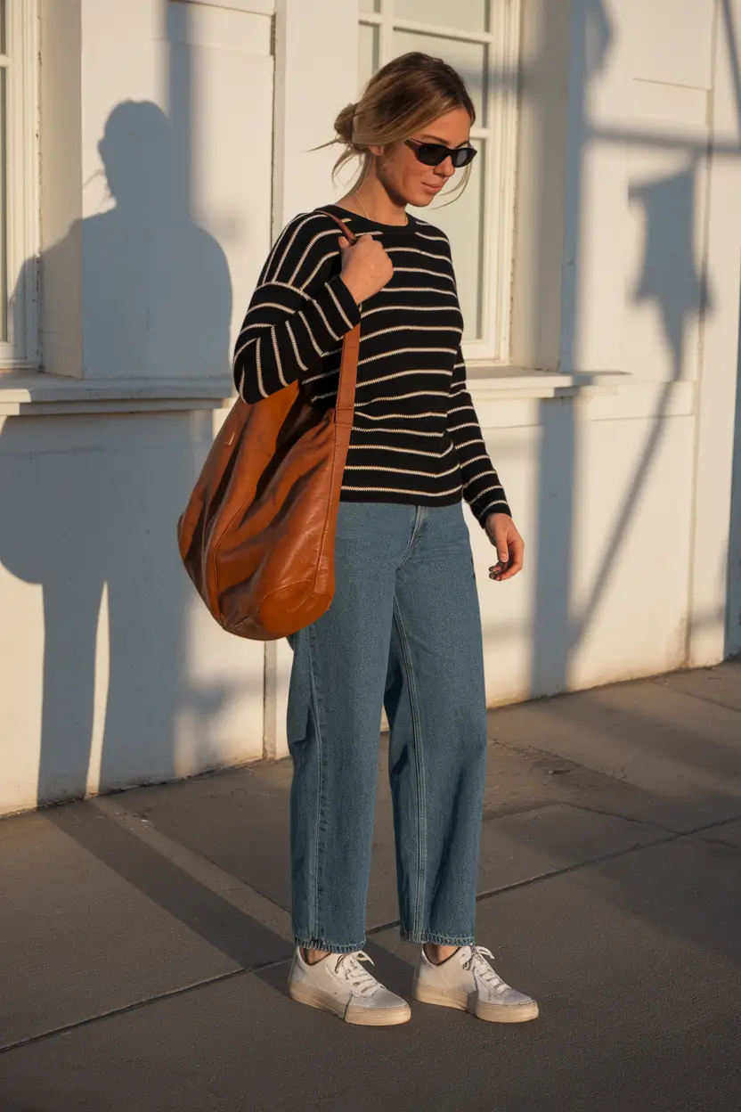 fall capsule wardrobe casual Minimalist Fall Casual with Timeless Stripes