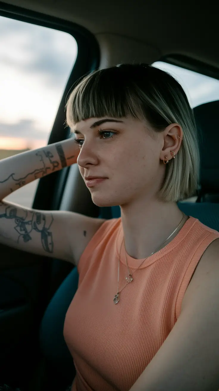 Chic Haircuts Fall Edgy Bob with Soft Blonde Gradient