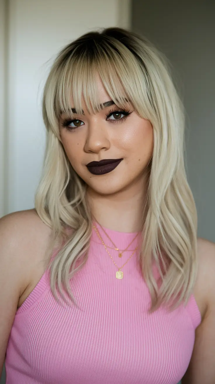 Chic Haircuts Fall Rosy Pink Confidence and Heavy Fringe Drama