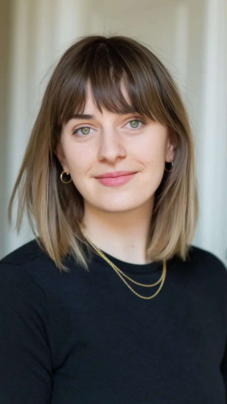Chic Haircuts Fall Soft Brunette Bob with Center Part Elegance