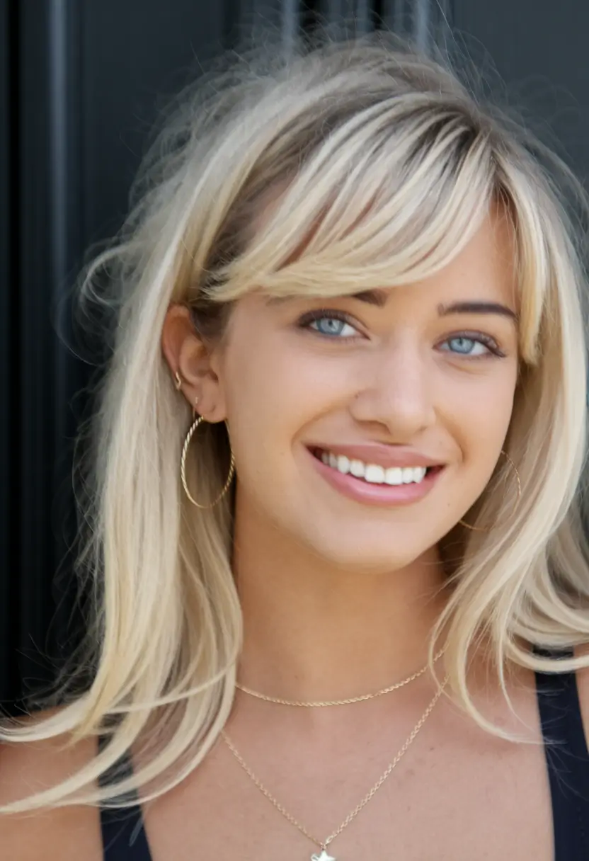Chic Haircuts Fall Straight Edge Blonde with Retro Bangs