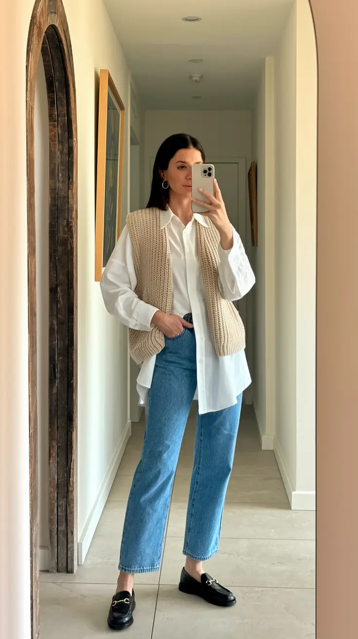 cute mom outfits fall Classic Layers for Coffee Runs and Classrooms