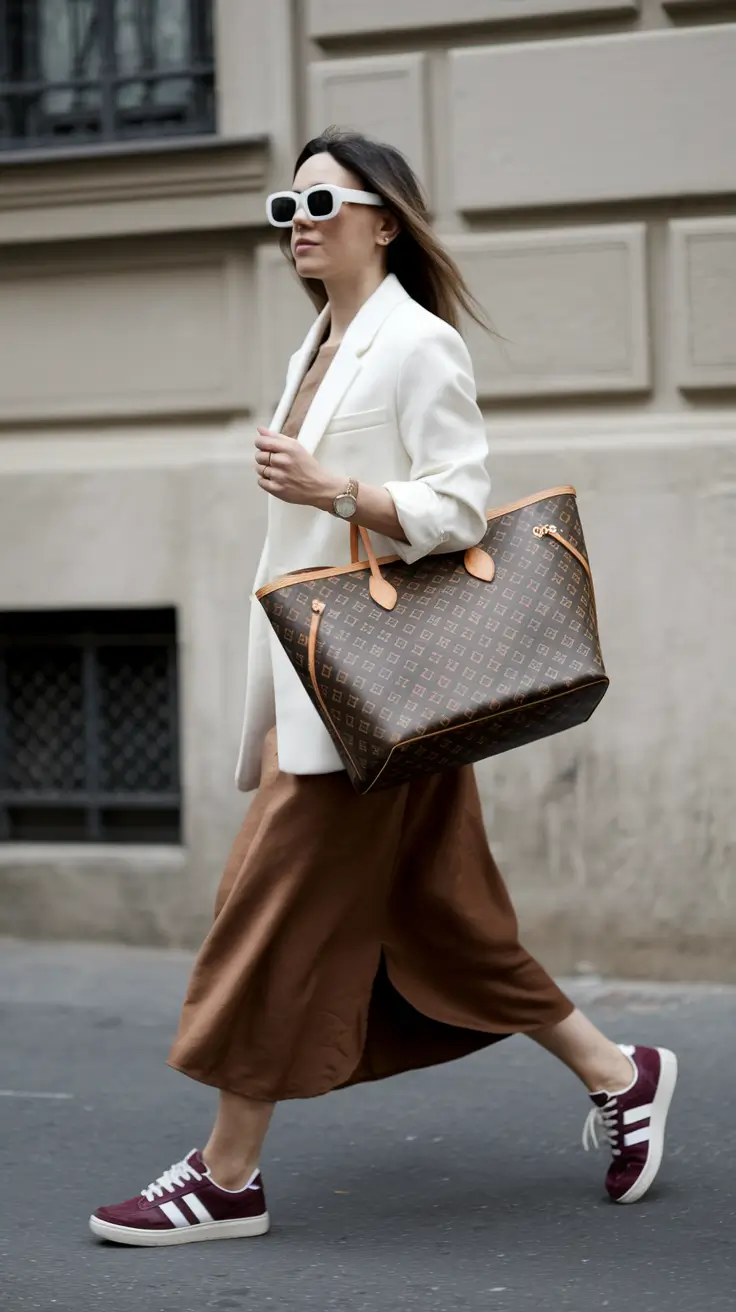 trendy cute mom outfits fall Sporty Luxe on the Go