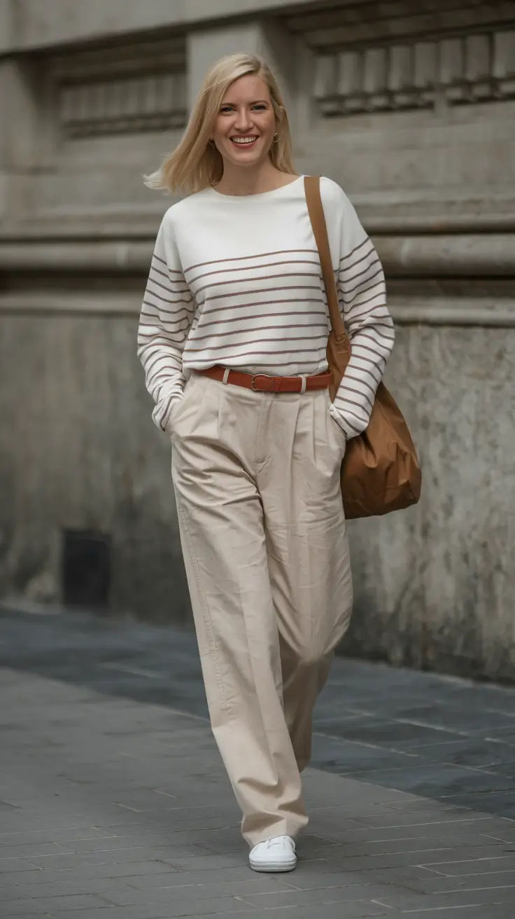 cute mom outfits fall Stripes and Neutrals for Everyday Adventures