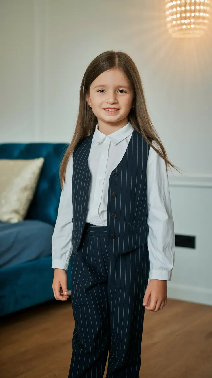 comfy school outfits Pinstripe Power in Playful Proportions