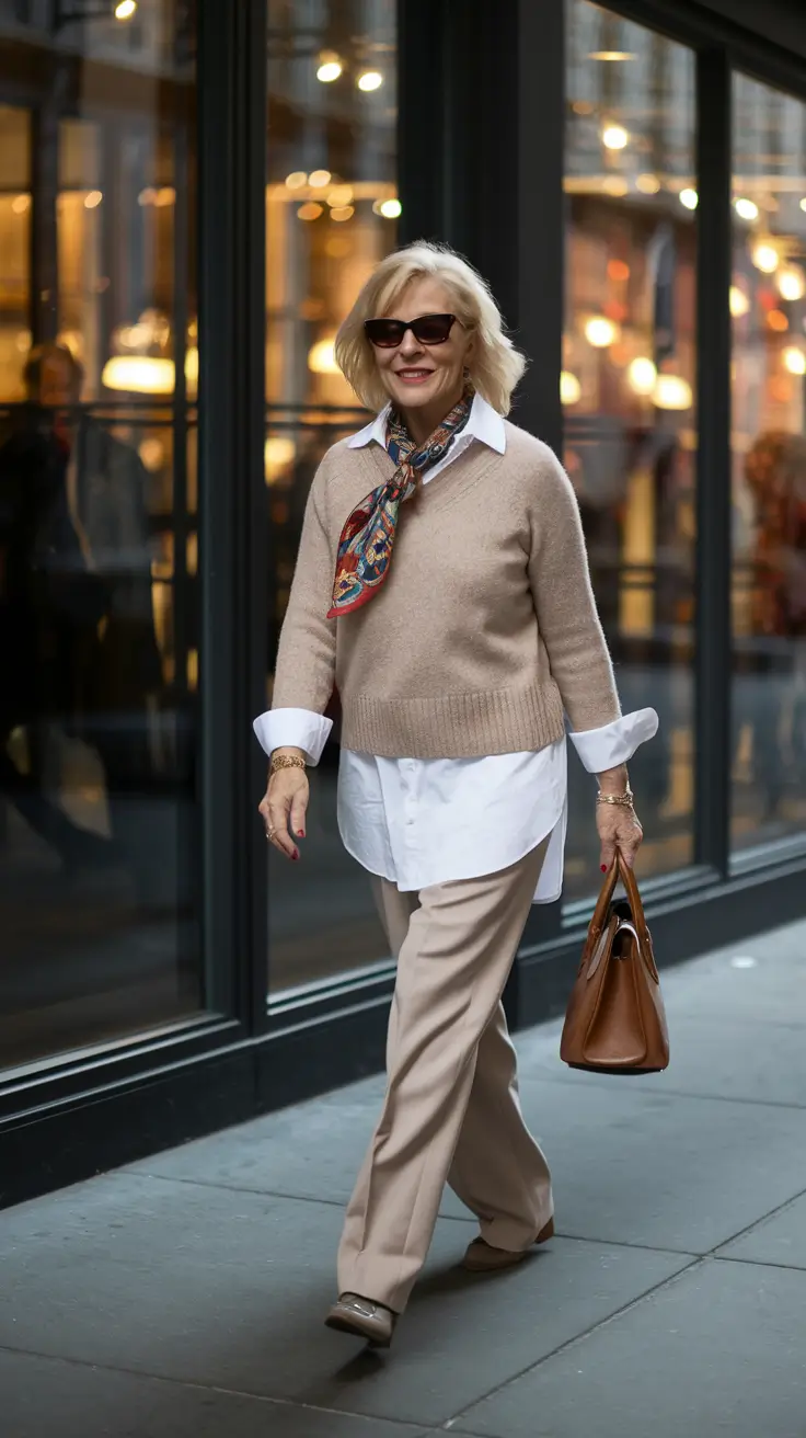 fall outfits for women over 60 chic Classic Layers with a Parisian Twist